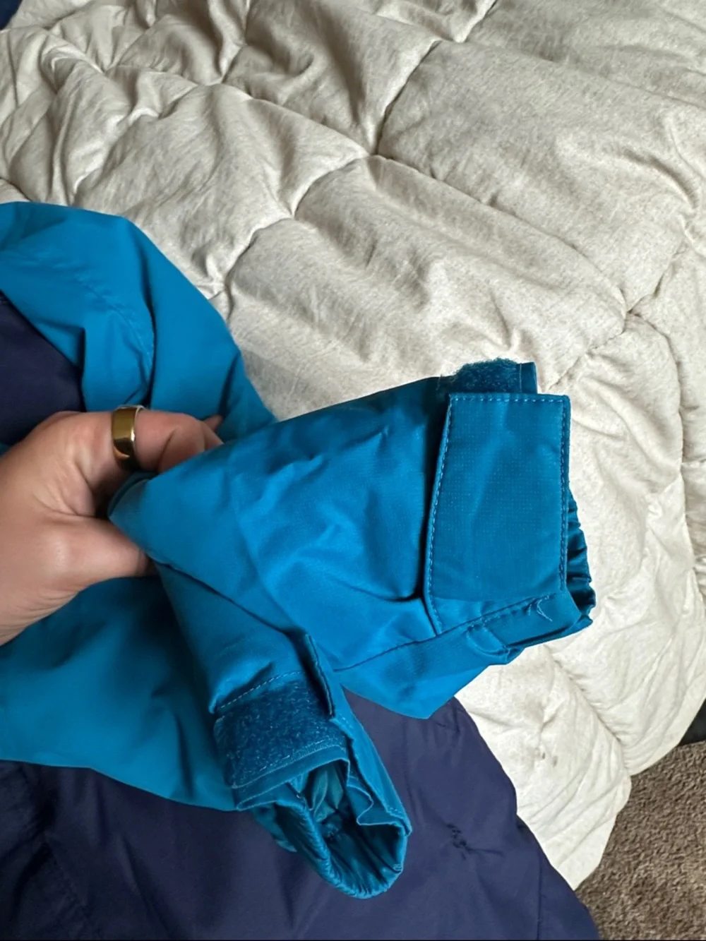 L.L. Bean Kids Two-Tone Teal and Navy Snowsuit - Picture 7 of 8